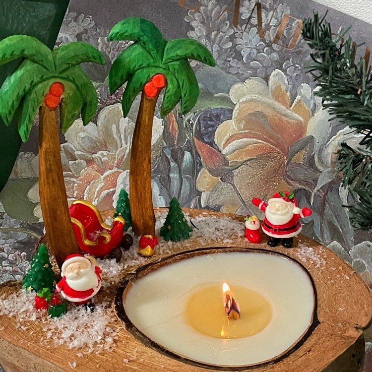 Christmas Candle Coconut Candle Christmas Decoration