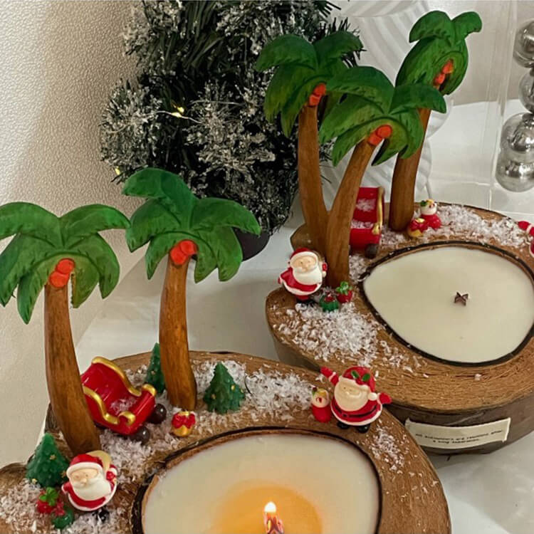 Christmas Candle Coconut Candle Christmas Decoration