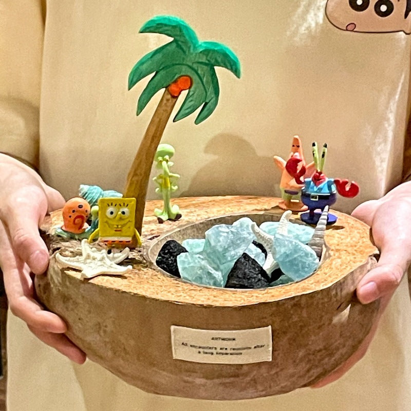 Coconut Boat Aroma Stone Diffuser | Sponge & Starfish Decor