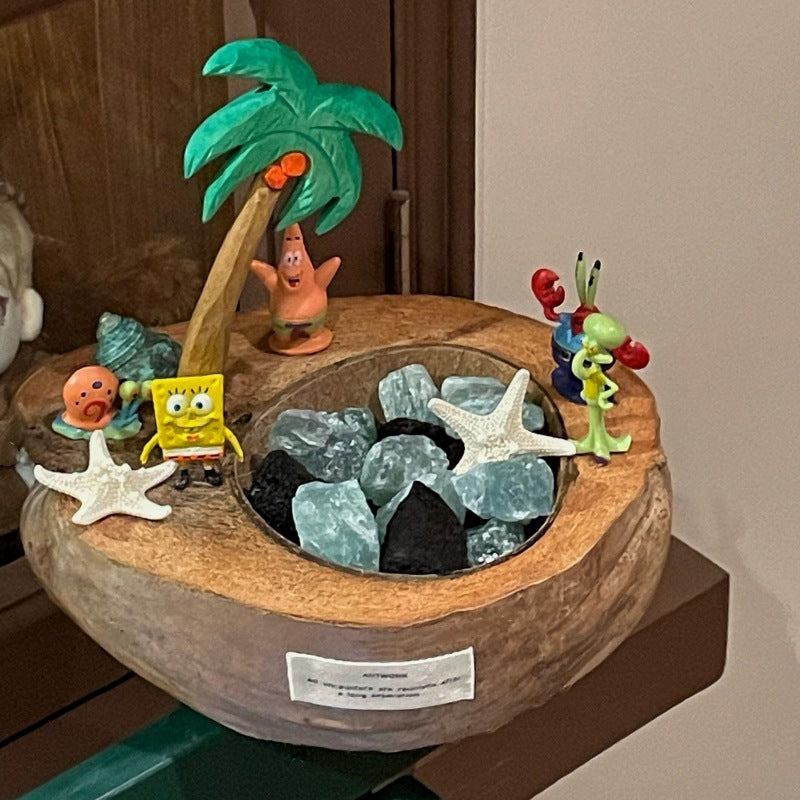 Coconut Boat Aroma Stone Diffuser | Sponge & Starfish Decor