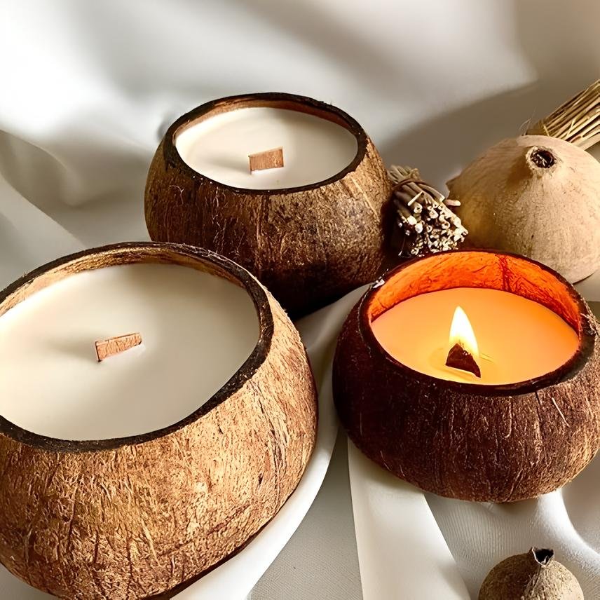 apple coconut shell candle2