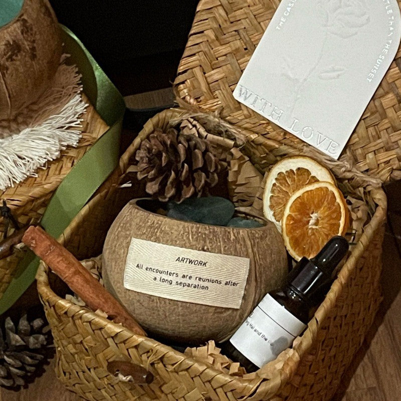 Coconut Shell Aroma Stones Diffuser Stones Gift Set