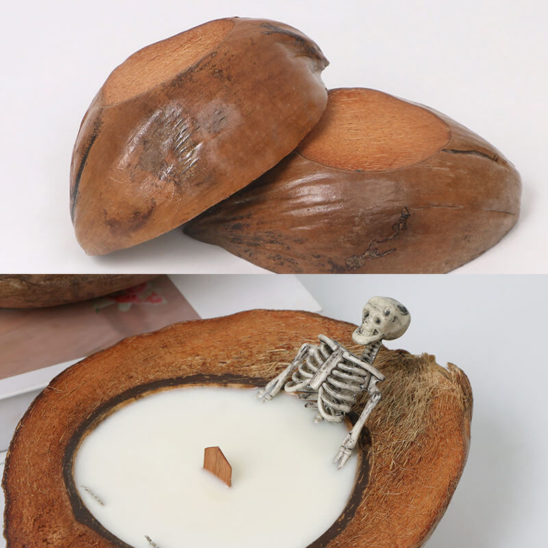 Coconut Candle Halloween Candle Skull Decoration