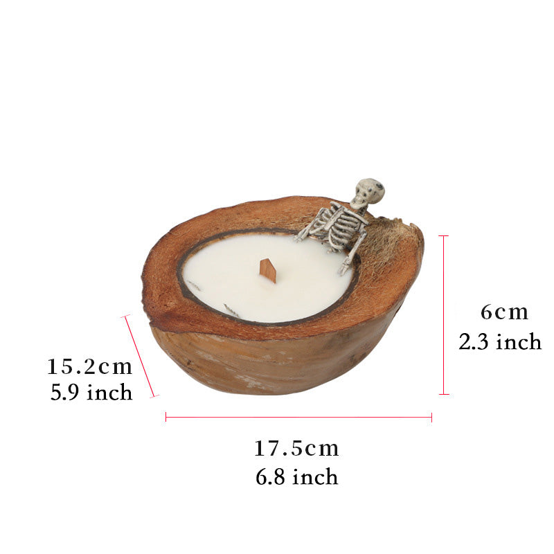 Coconut Candle Halloween Candle Skull Decoration