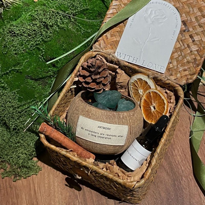 Coconut Shell Aroma Stones Diffuser Stones Gift Set