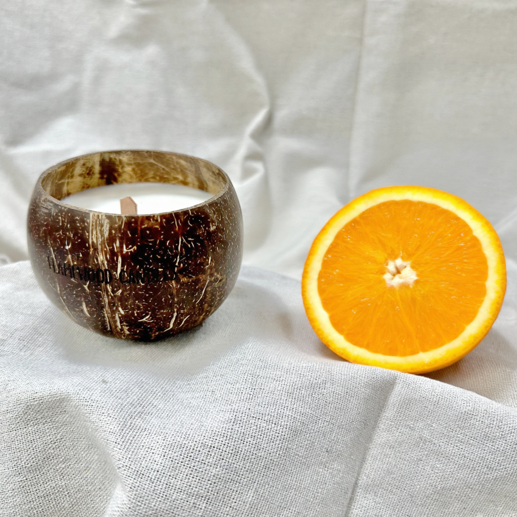 orange scent coconut candle