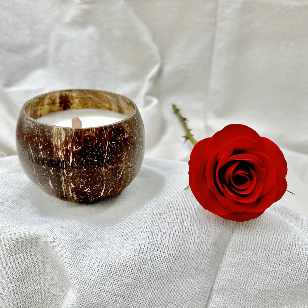 rose scent coconut candle