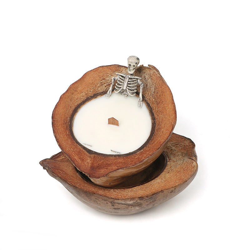 Coconut Candle Halloween Candle Skull Decoration