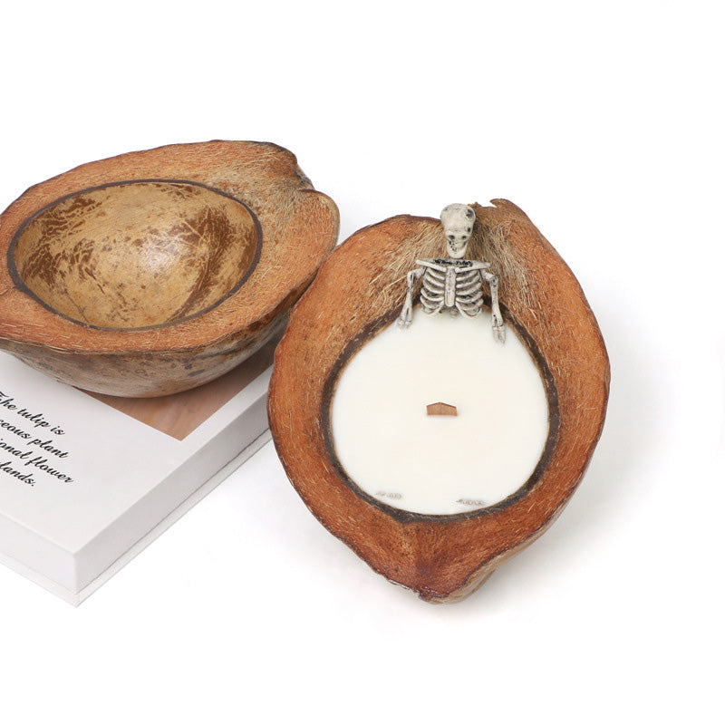 Coconut Candle Halloween Candle Skull Decoration