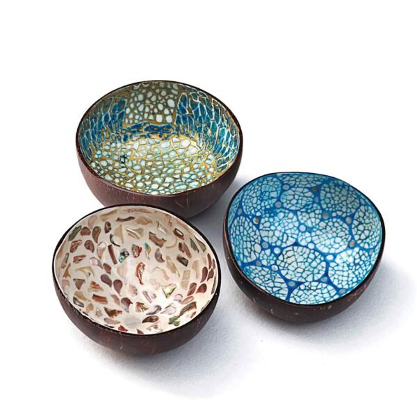 Coconut Bowl Seashell Inlaid Polygon Style - Image 2