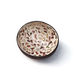 Coconut Bowl Seashell Inlaid Polygon Style