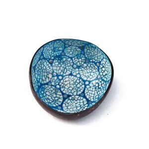 Coconut Bowl Seashell Inlaid Blue Snowflake Style