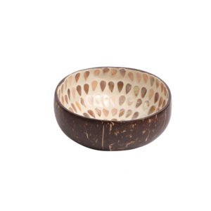 Coconut Bowl Seashell Inlaid Water Drop Style