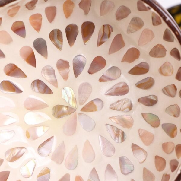 Coconut Bowl Seashell Inlaid Water Drop Style - Image 2